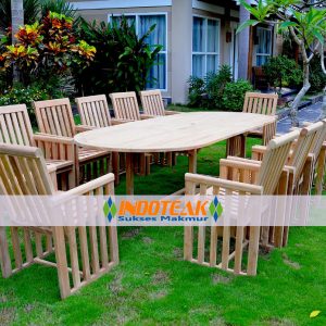Victory Furniture Sets Oval Double Leaf Table For 12 People
