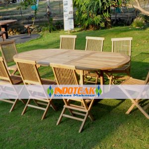 Jericho Furniture Sets  Oval Extending Table and 8 Pieces Chairs